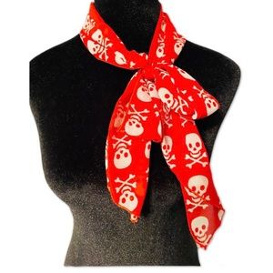 Awesome Red and White Skull Scarf.